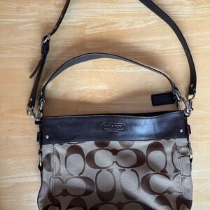 Coach Tan and Brown Crossbody Bag
